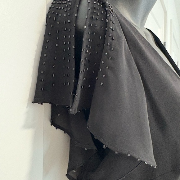 Vintage‎ Jessica Black Cocktail Midi Beaded Dress Size 12 - Picture 5 of 14